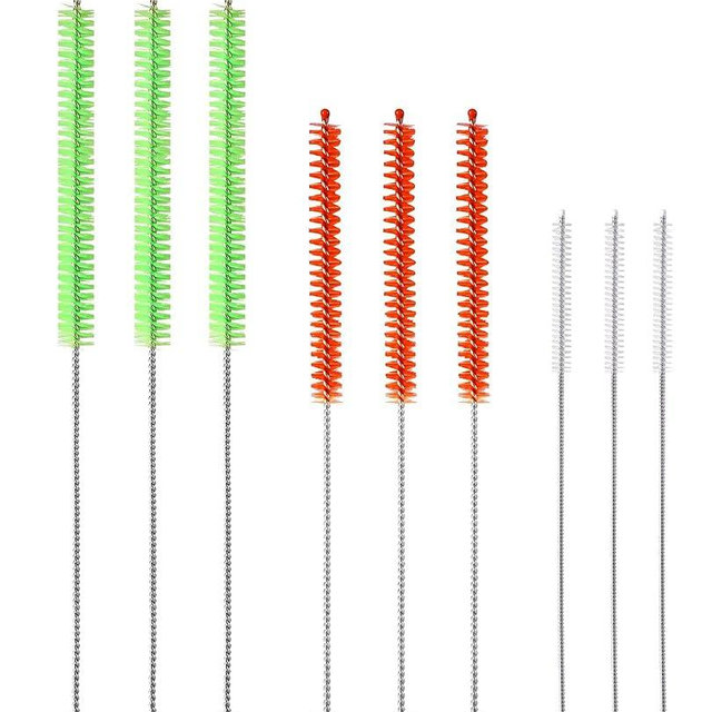 KLeXiC 9PCS Reusable Long Colored Straw Cleaner Brush Set 12" Bendable,Capable of Cleaning Various Metal, Silicone, Plastic, Bamboo,Glass Straws Tubes Diameters Ranging from 4-16mm