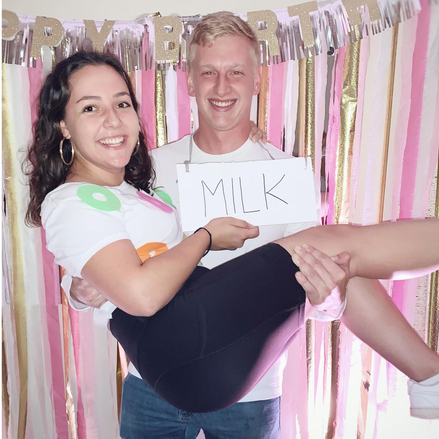 Theme party fun as 'Milk' and 'Cereal'