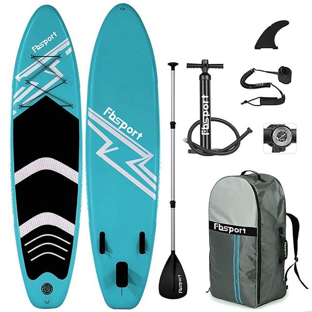 Premium Inflatable Stand Up Paddle Board (6 inches Thick) with Durable SUP Accessories & Carry Bag | Wide Stance, Surf Control, Non-Slip Deck, Leash, Paddle and Pump , Standing Boat for Youth & Adult