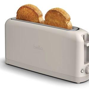 bella 2 Slice Slim Toaster, Fits-anywhere™ Kitchenware, 6 Setting Shade Control with Reheat & Cancel Buttons, Fits sourdough, 10” Long Slot, Anti Jam & Auto Shutoff, 900 Watt, Oatmilk