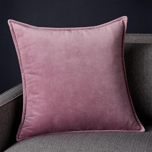 Brenner Lavender Velvet Pillow with Feather-Down Insert 20"