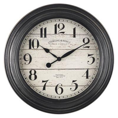 Sterling & Noble® Shiplap Farmhouse 11.5-Inch Wall Clock in Black