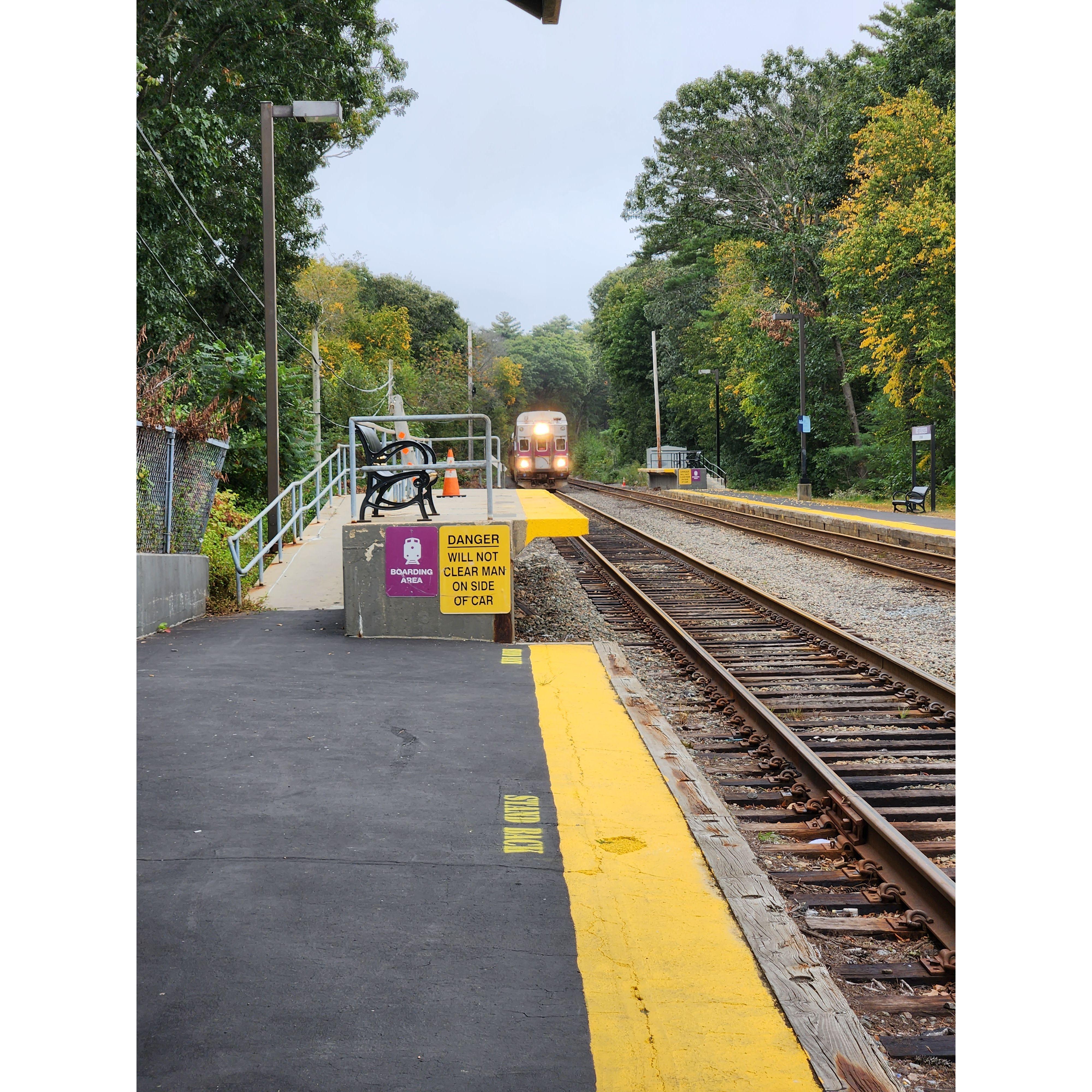 Waiting for the train to pick us up, and take us into Salem!