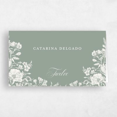 Sage, Green Wedding Place Card - Heloise