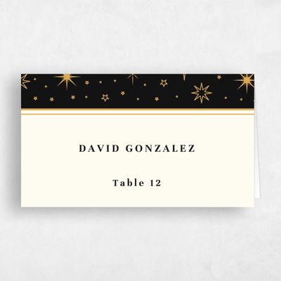 Black Wedding Place Card - Heron