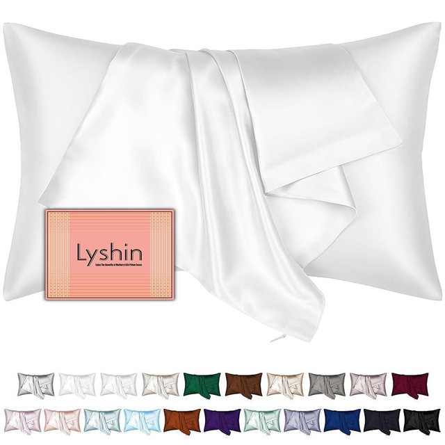 Silk Pillow Cases King Size with Hidden Zipper, Mulberry Silk Pillowcase for Hair and Skin, Smooth and Soft Breathable Cooling Silk Satin Pillow Covers for Sleeping, Gifts for Women, Pure White