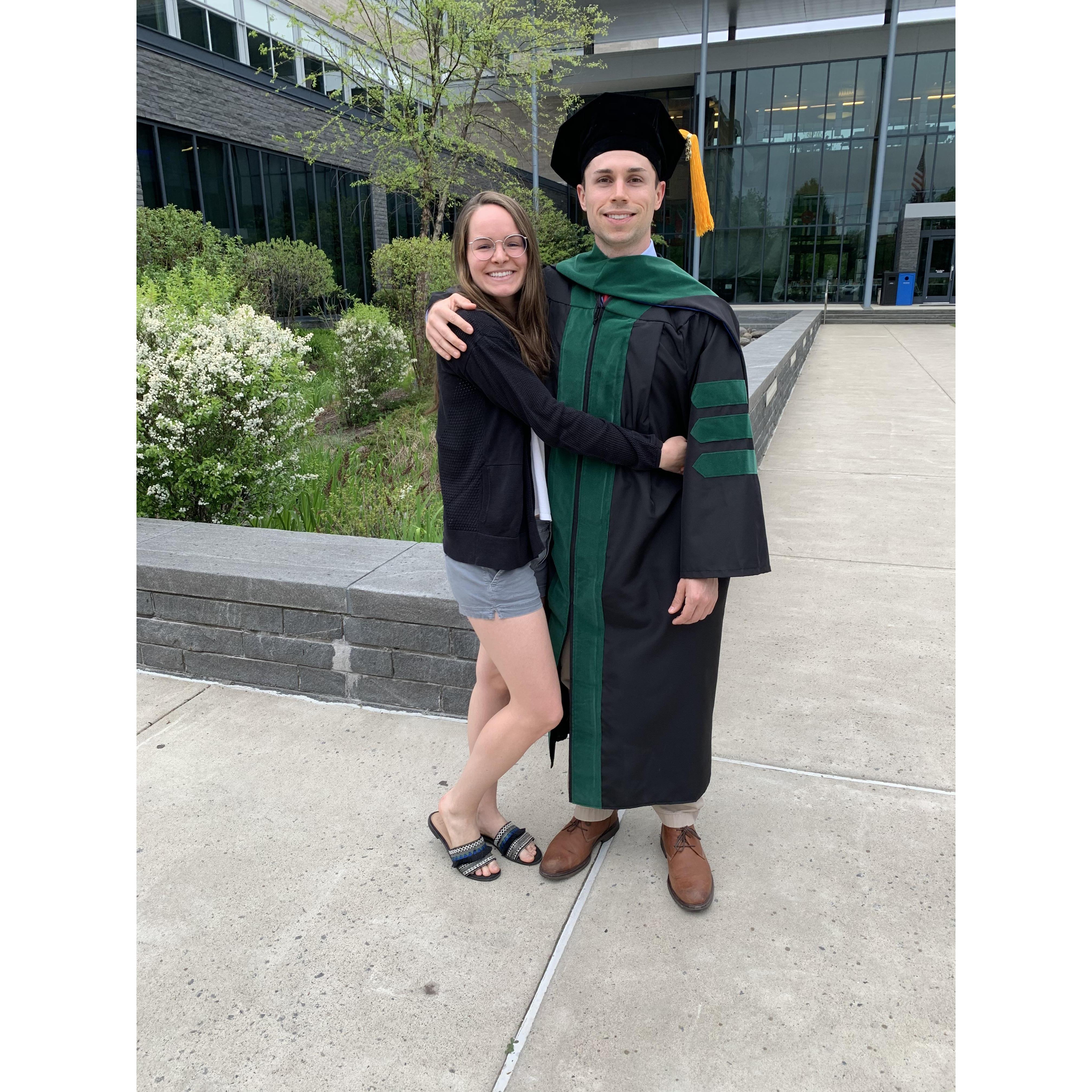Tim's medical school graduation, COVID style