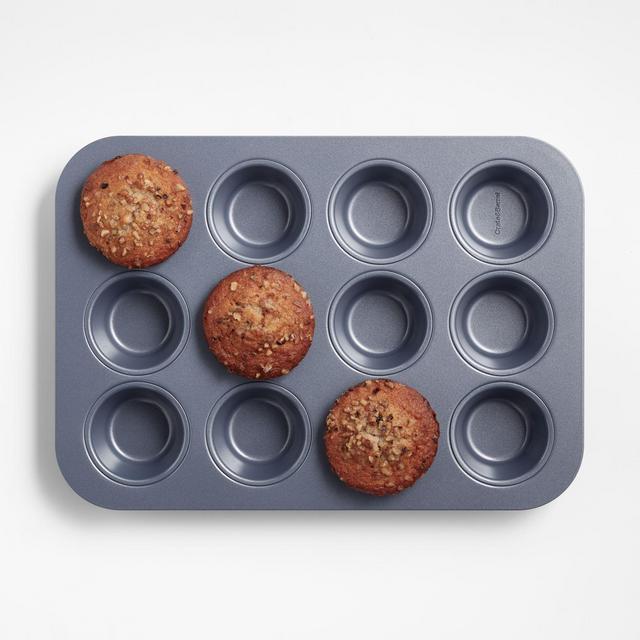 Crate & Barrel Slate Blue 12-Cup Muffin Pan