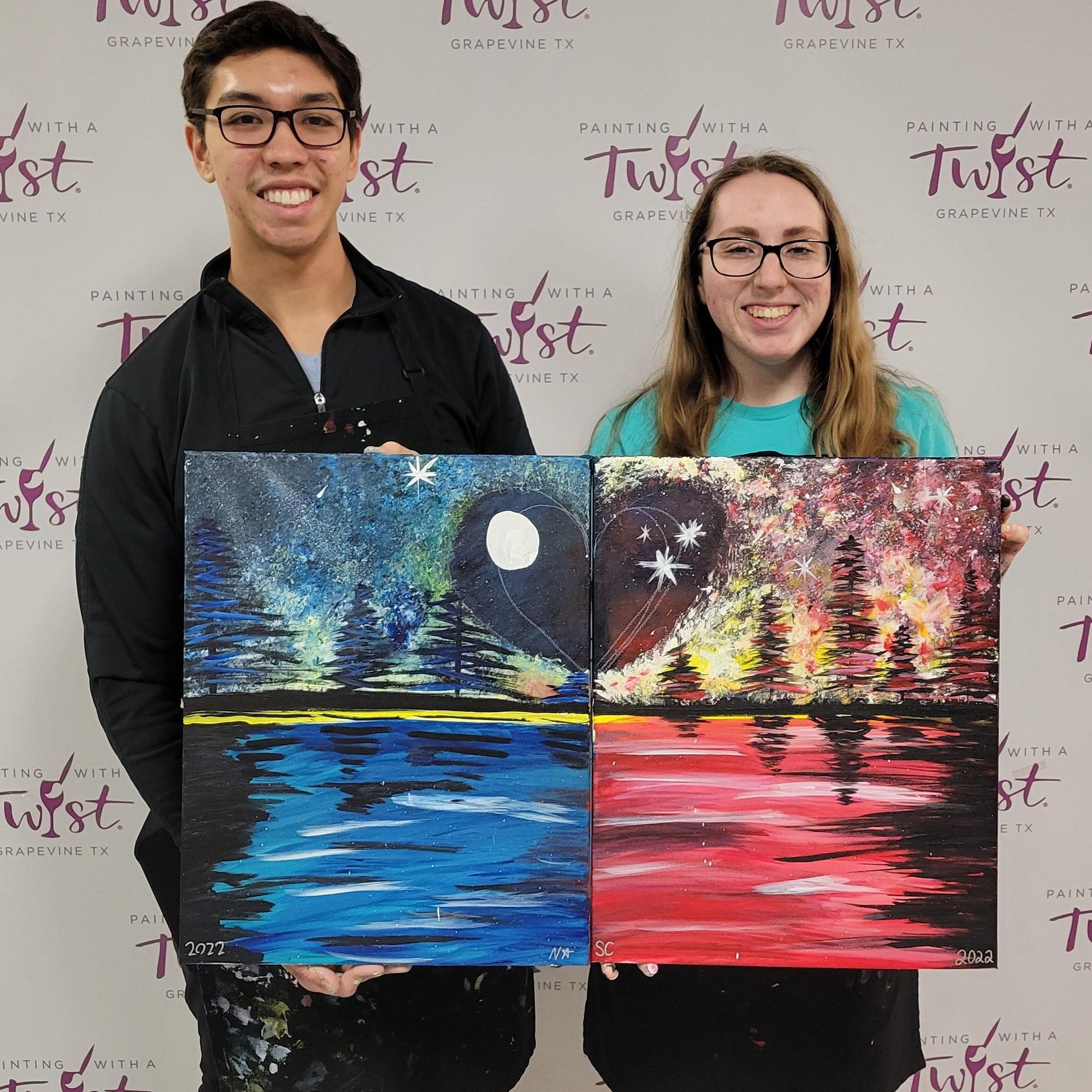 Painting with a Twist: Couple's Night! This was our first time doing this together in 2022 to celebrate my birthday, and I'd like to think we did a pretty good job overall!