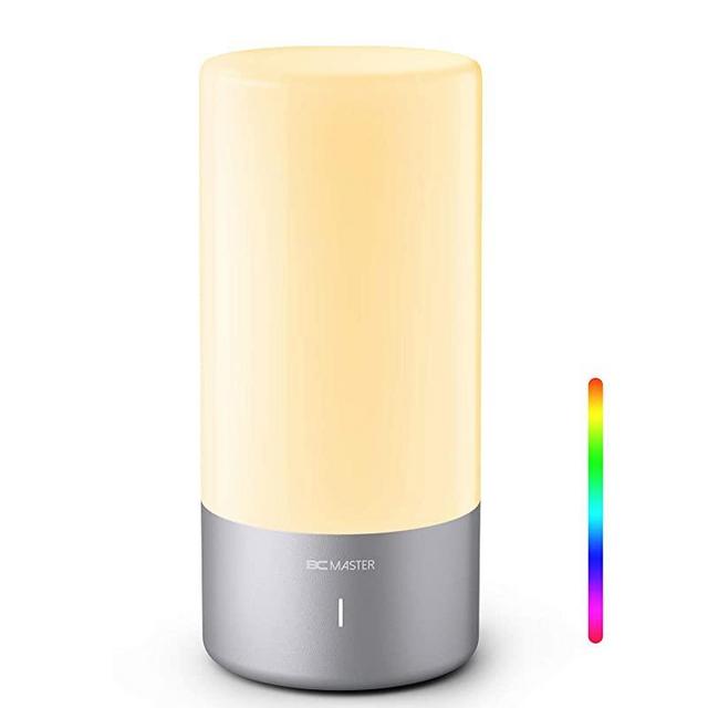 Table Lamp Touch Sensor Bedside Lamps Nightstand lamp, BCMASTER Desk Lamps Dimmable Color Changing RGB Warm White Touch Lamps Night Light for Bedroom, Baby Kids Room, Living Room and Office