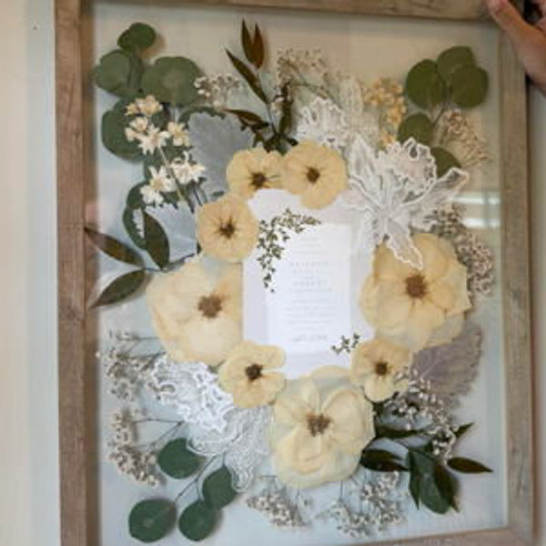 Bouquet Preservation 16×20 Double Glass Frame