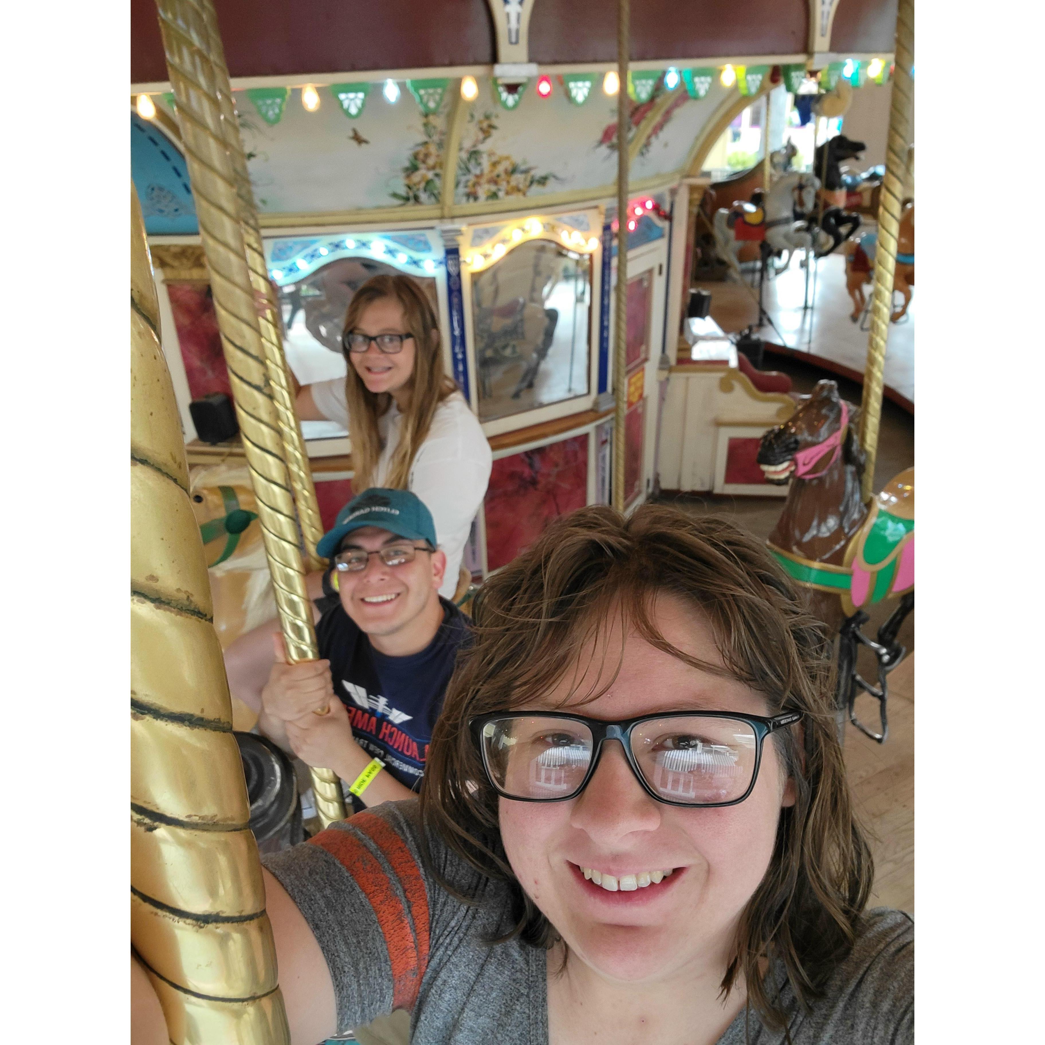 A race on the Carousel! (Megan is winning!)