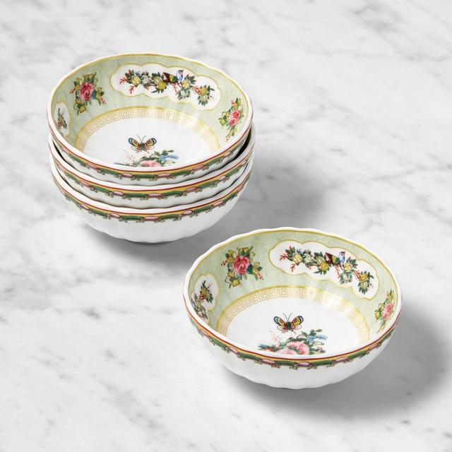Famille Rose Scalloped Dipping Bowls, Set of 8