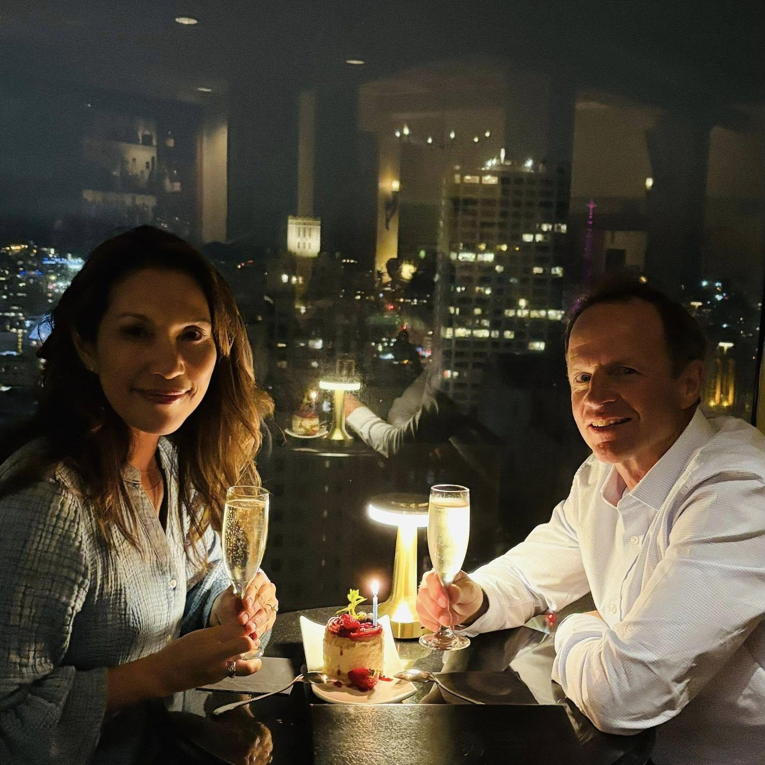 Atop The Mark, with sweeping city views beneath us, Thomas asked me to marry him. It was unforgettable, perfect moment that marked the beginning of our next chapter.