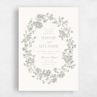 Green Wedding Invitation - Treviso Wreath