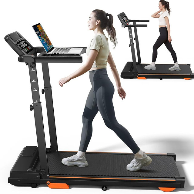 Folding 3 in 1 Walking Pad Treadmill with Handle Bar & Incline, 300 lb Capacity, Portable Under Desk Treadmill for Home Small Spaces Office