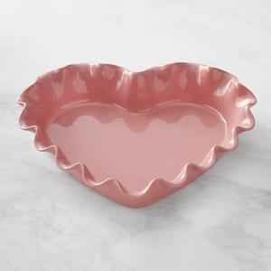 Emile Henry Ruffled Heart Pie Dish, Pink