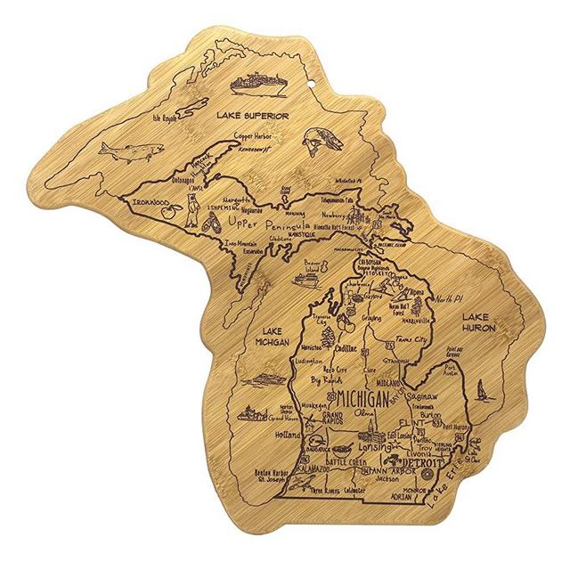 Totally Bamboo Michigan State Destination Bamboo Serving and Cutting Board