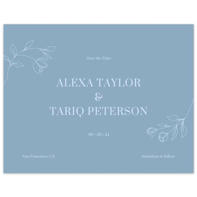 Dusty Blue Wedding Digital Save the Date - Maywood Classic