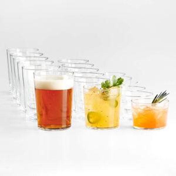 Bodega Mixed Glasses, Set of 18 + Reviews | Crate & Barrel