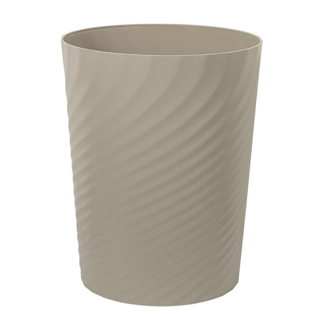 UUJOLY Plastic Small Trash Can Wastebasket, Garbage Container Basket for Bathrooms, Laundry Room, Kitchens, Offices, Kids Rooms, Dorms, (Khaki, 1.8 Gallon)