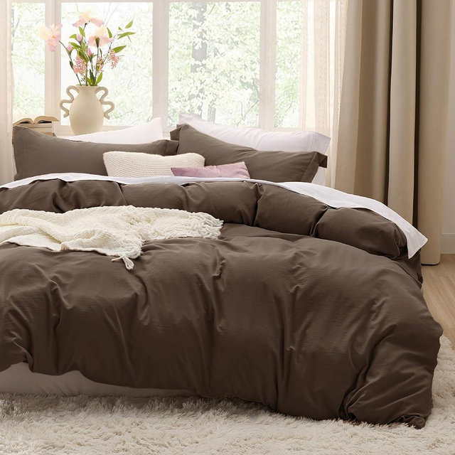 Bedsure Pinecone Duvet Cover King Size - 3 Pieces Prewashed Cotton-Like Polyester Soft Bedding Set, Includes 1 Duvet Cover 104x90 Inches with Zipper Closure & 2 Pillow Shams, No Comforter
