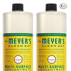 MRS. MEYER'S CLEAN DAY Multi-Surface Cleaner Concentrate, Use to Clean Floors, Tile, Counters, Honeysuckle, 32 Fl. Oz - Pack of 2