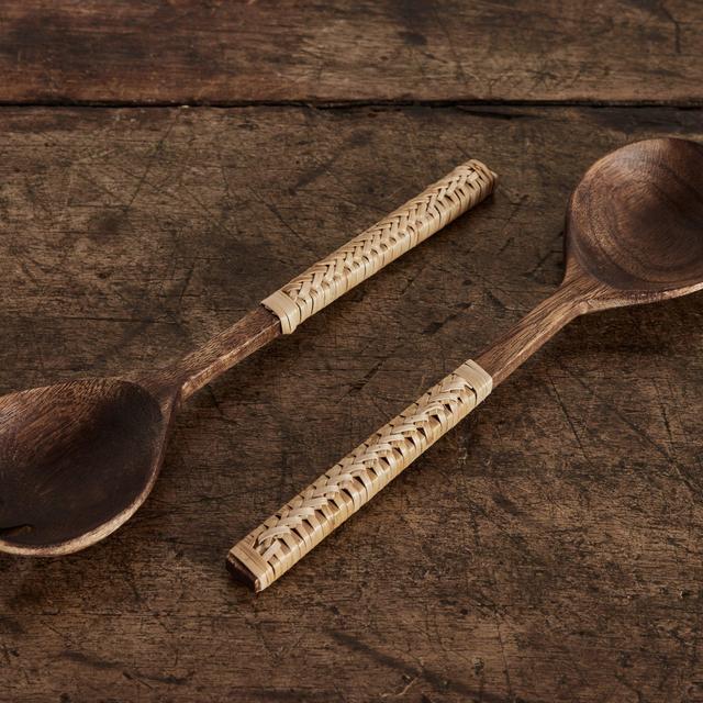 Nickey Kehoe Wood Salad Servers