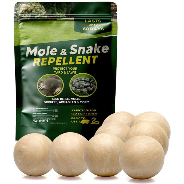 Kopplvn Mole & Snake Repellent, Gopher Repellent Outdoor, Vole & Snake Repellent for Yard, Armadillo & Groundhogs Deterrent for Lawn Pet Safe, Keep Snake Away for Garden/Garage, Safe to Use-8P