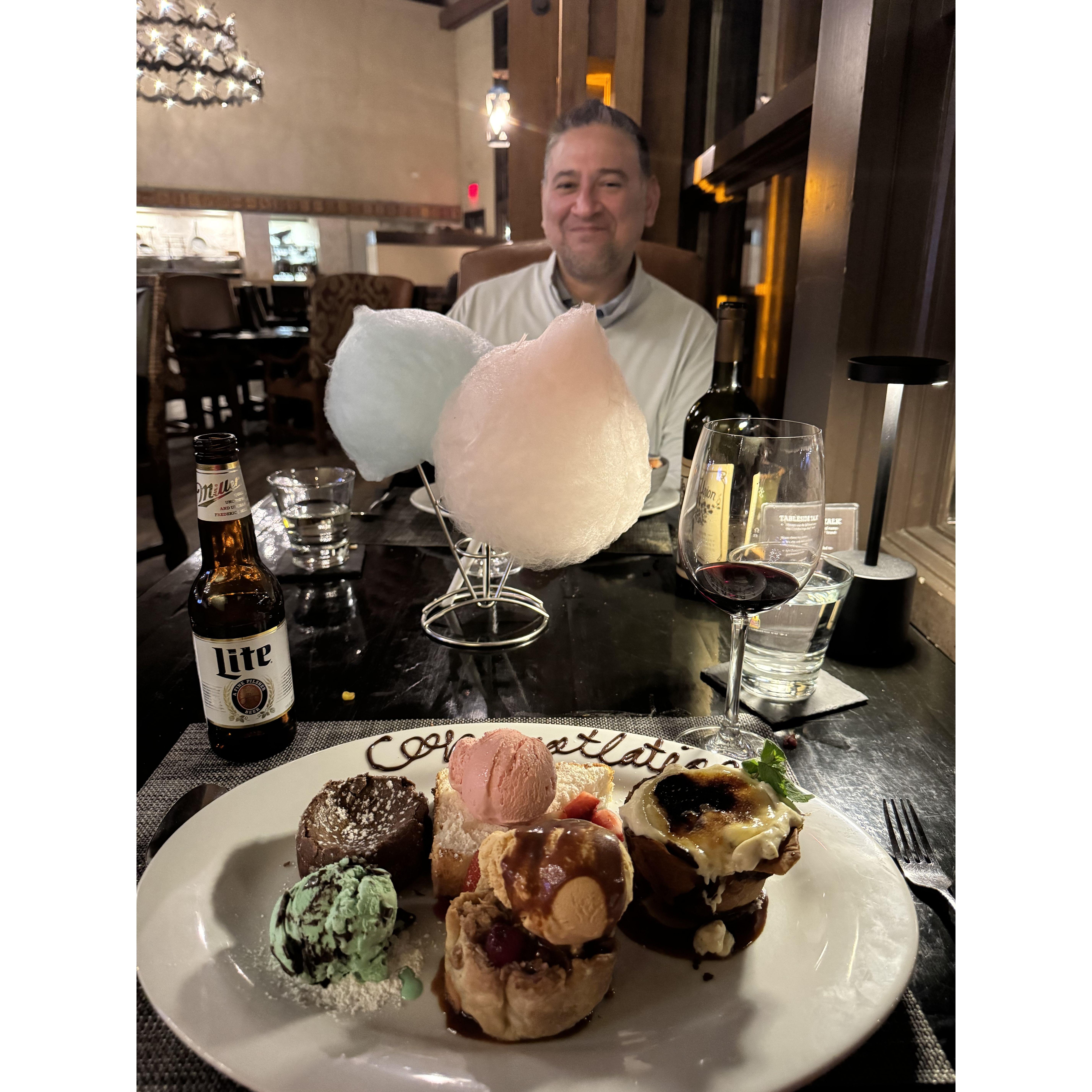 They brought us every dessert ...Frank did not argue lol