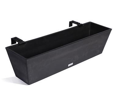 Hevea Window Box W/Brackets Planter, Black - 36"