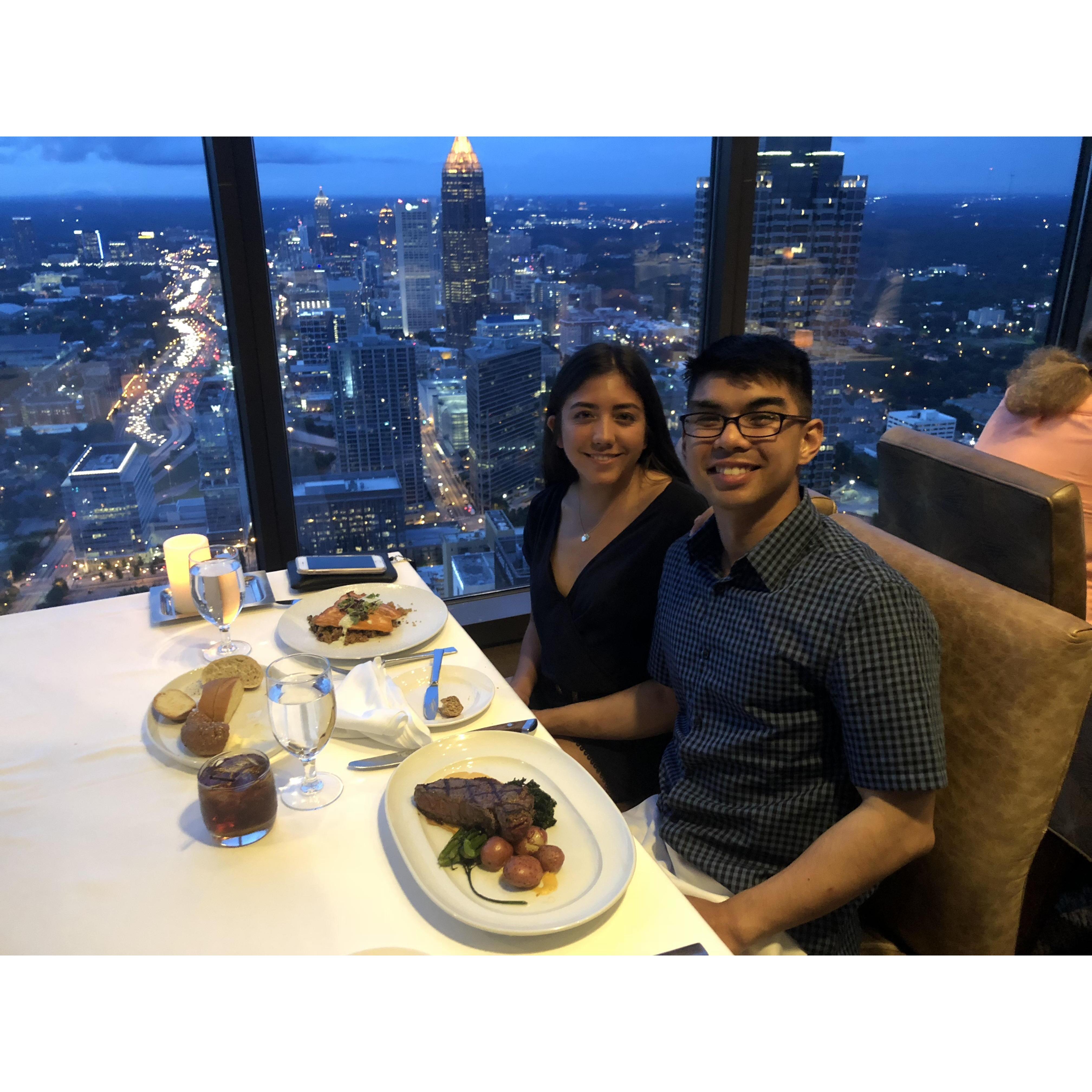 Dining on top of the second tallest sky scraper in ATL.