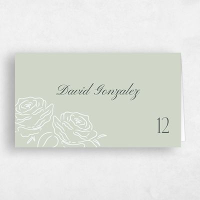 Grassy Sage, Green Wedding Place Card - Silvana