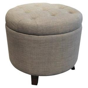 Tufted Round Storage Ottoman -Heathered Gray - Threshold™