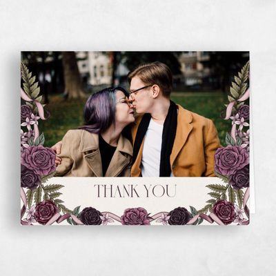 Plum, Purple Wedding Thank You - Moreau Photo