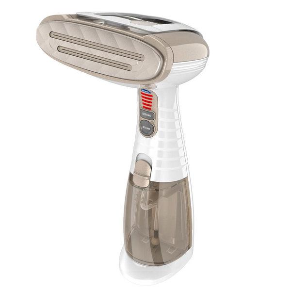 Conair Handheld Garment Steamer for Clothes, Turbo ExtremeSteam 1875W, Portable Handheld Design, Strong Penetrating Steam, White / Champagne