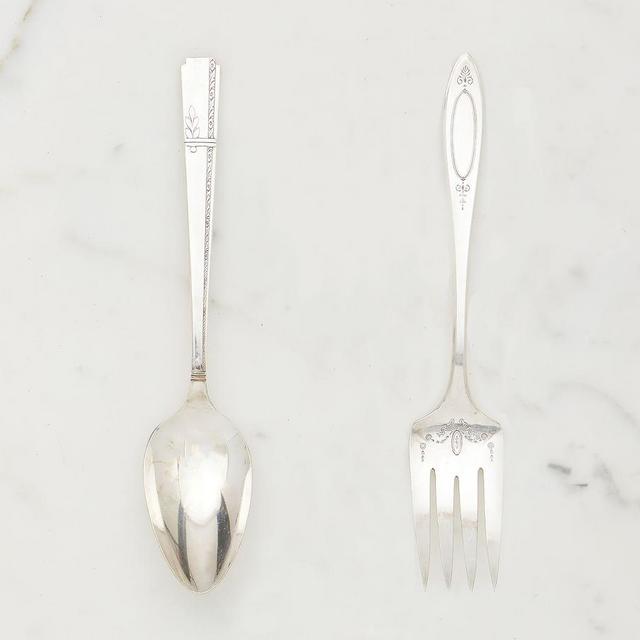 Vintage Found Hotel Silver Serving Utensils, Set Of 2