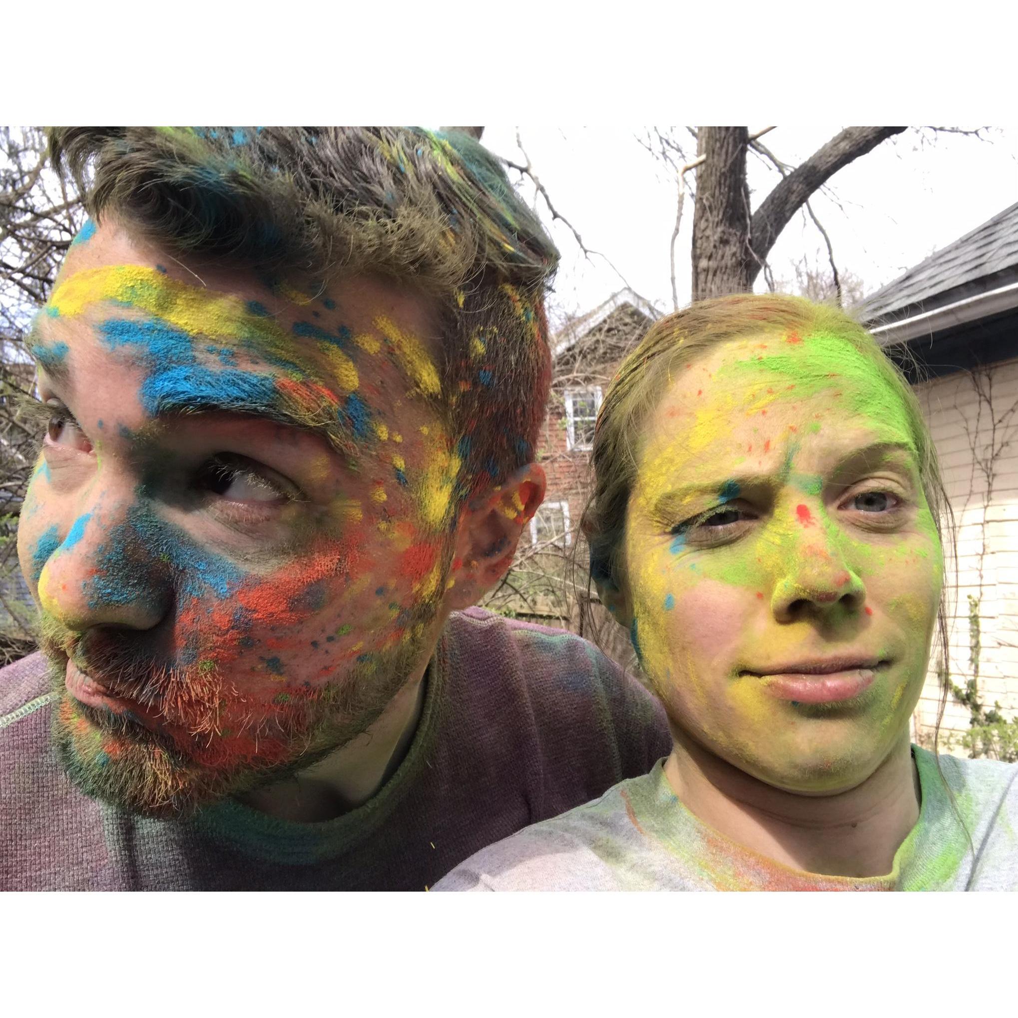 Celebrating Holi (festival of love, colours, and spring) at UIUC