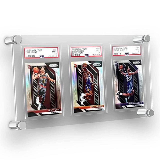 PREZA Trading Card Display Case for Wall - Graded Sports Card Mount for PSA Trading Cards - Pokemon, Basketball, and Baseball Card Display