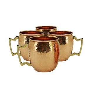 RV Hammered Copper Moscow Mule Mug with Brass Handle, 18oz