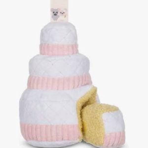 BARK Holy Ratrimony Wedding Cake & Slice Multi-Part Squeaky Plush Dog Toy, X-Small/Small (Link in Note to Guests)