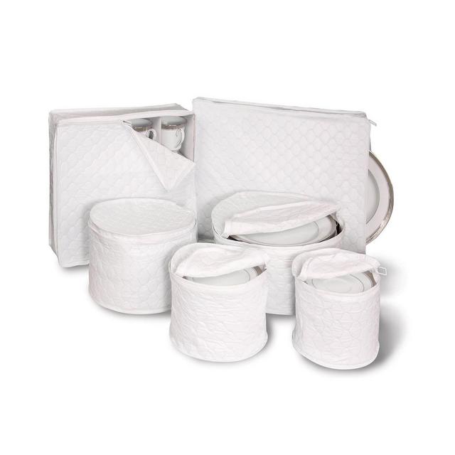 Richards Homewares China Storage Tabletop Quilted Vinyl Dinnerware Storage Set of 6
