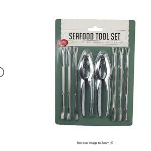 TableCraft Silver Steel/Zinc Lobster Crack and Fork Set