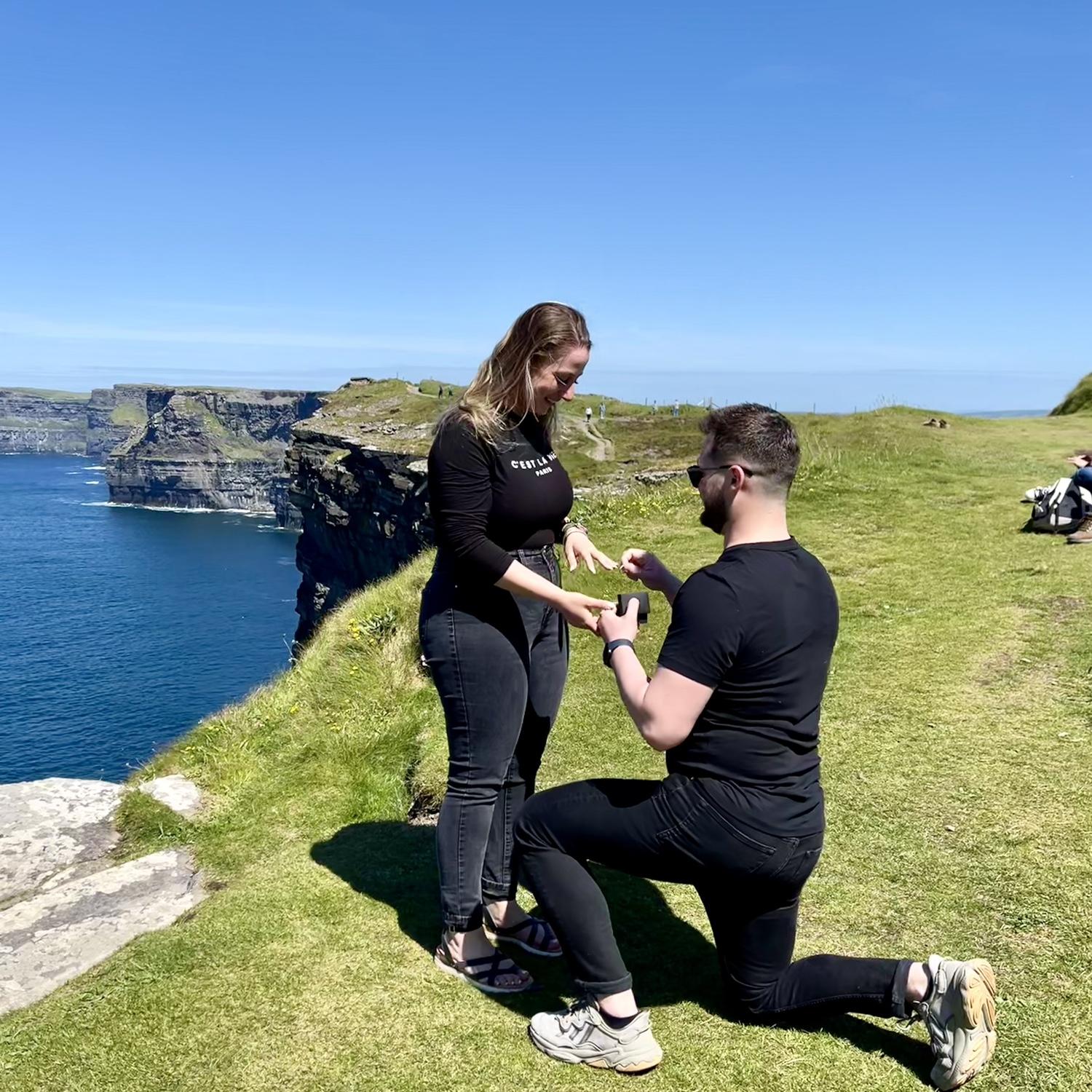 It all started with a trip to the breathtaking Cliffs of Moher in Ireland, where the wind whispered, the waves roared, and one unforgettable question was asked. Amidst the stunning scenery, we promised forever. Join us as we continue our journey from that magical 'yes' to our big day!
