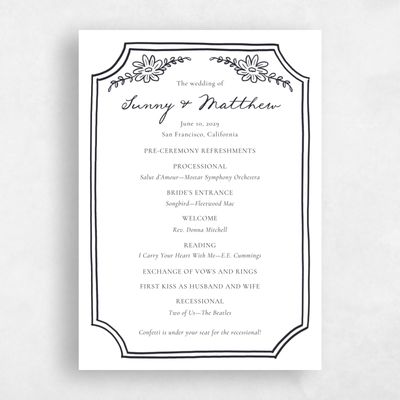 Multi-Colored Wedding Program - Katinka