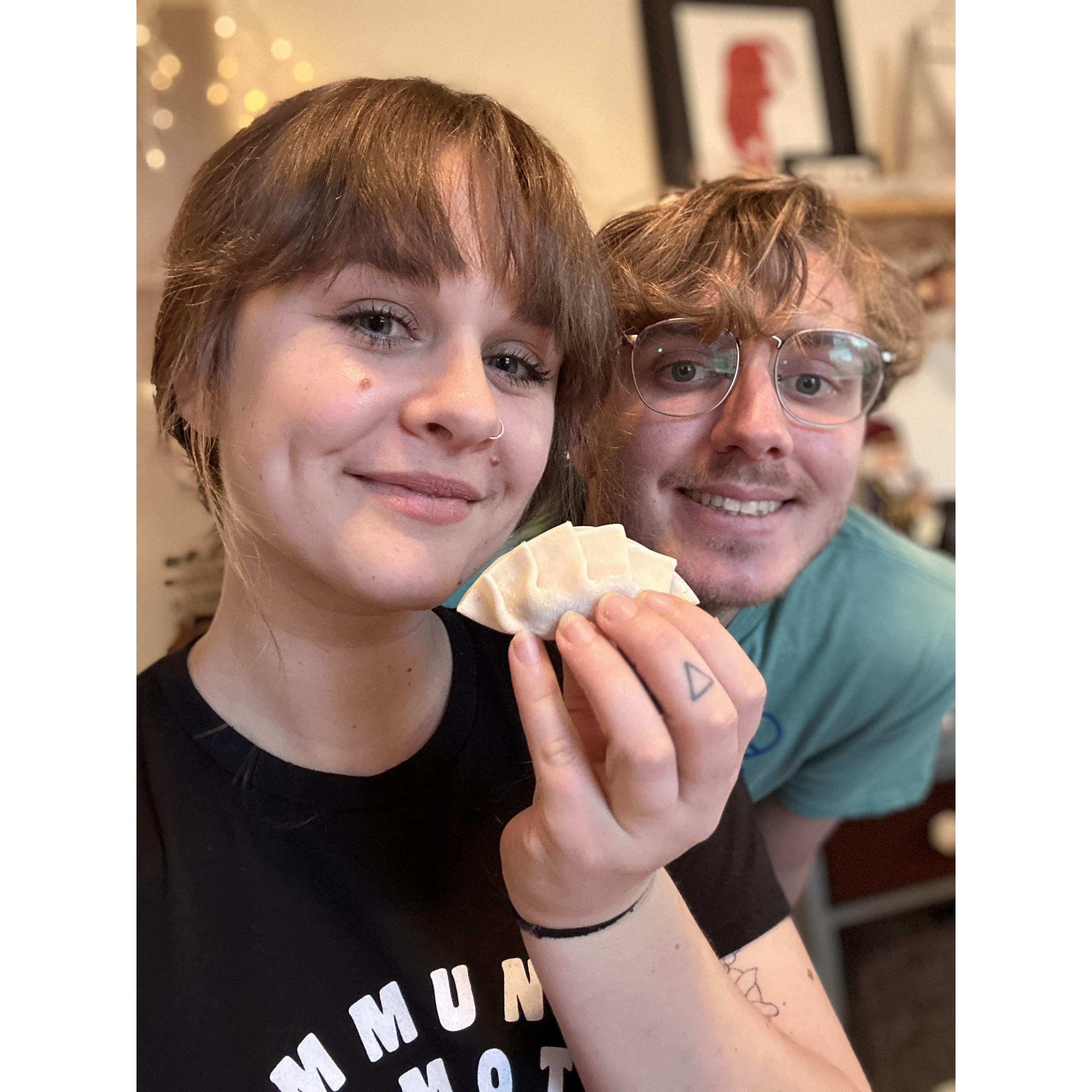 homemade dumplings on Christmas Day
