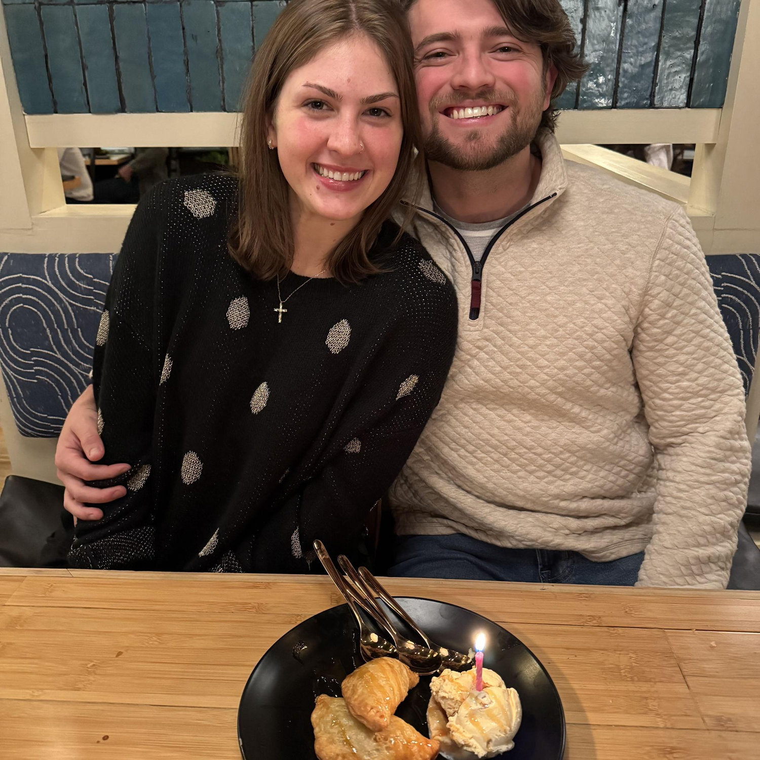 Celebrating Ryan's birthday at the restaurant we had our first date!
