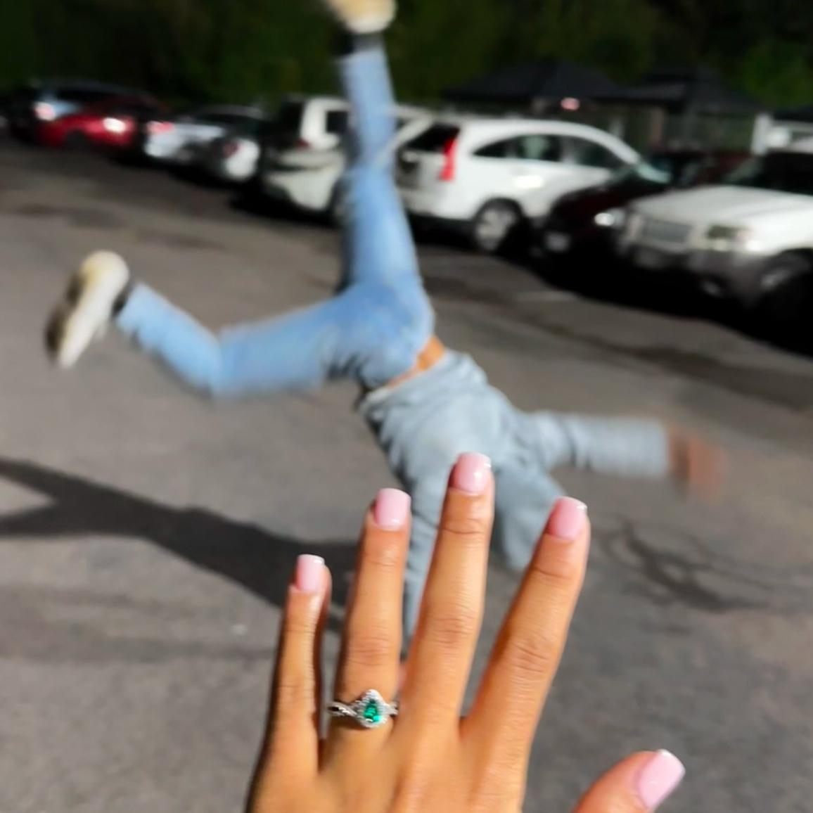 This is us the same day he proposed 😂