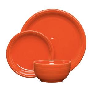 Bistro Coupe 3-Piece Place Setting, Service for 1 - Poppy