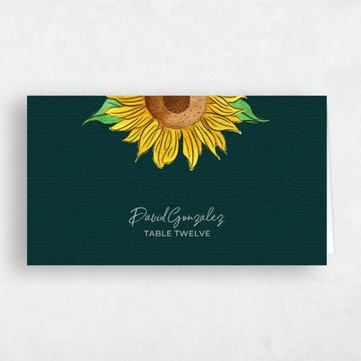 Darkest Green Wedding Place Card - Bonnie